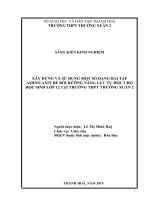 Xây dựng và sử dụng một số dạng bài tập phần amino axit để bồi dưỡng năng lực tự học cho học sinh lớp 12 tại trường THPT thường xuân 2 