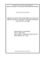 Chỉ đạo ứng dụng công nghệ thông tin nâng cao hiệu quả quản lý giáo dục và dạy học ở trường THCS nguyễn văn trỗi   TPTH 