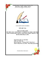 MỘT số TRÒ CHƠI để THÚC đẩy TINH THẦN và ĐỘNG lực học CHO học SINH với bộ môn TIẾNG ANH LỒNG GHÉP TRONG các BUỔI SINH HOẠT lớp  