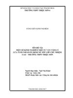 Một số kinh nghiệm nhỏ tư vấn tâm lý lứa tuổi nhằm ổn định nề nếp lớp chủ nhiệm 11a4   trường THPT triệu sơn 6  