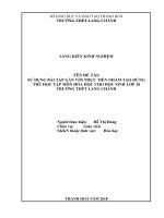 Sử dụng bài tập gắn với thực tiễn nhằm tạo hứng thú học tập môn hóa học cho học sinh lớp 10 trường THPT lang chánh 