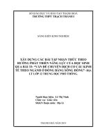 Vấn đề chuyển dich cơ cấu kinh tế theo ngành ở đồng bằng sông hồng địa lý 12 ở trường trung học phổ thông  