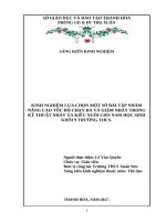 Kinh nghiệm lựa chọn một số bài tập nhằm nâng cao tốc độ chạy đà và giậm nhảy trong kỹ thuật nhảy xa kiểu ngồi cho HS nam khối 9 trường THC 