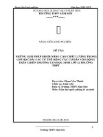 Những giải pháp nhằm nâng cao chất lượng trong giờ học bài các tư thế, động tác cơ bản vận động trên chiến trường của học sinh lớp 12 trường THPT 