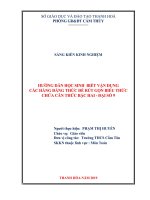 Hướng dẫn học sinh biết vận dụng các hằng đẳng thức để rút gọn biểu thức chứa căn thức bậc hai   đại số 9 