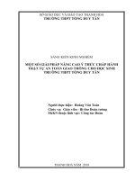 Một số giải pháp nâng cao ý thức chấp hành trật tự an toàn giao thông cho học sinh trường THPT tống duy tân 