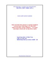 MỘT số PHƯƠNG PHÁP và KINH NGHIỆM GIẢNG dạy TIẾT học lý THUYẾT môn GIÁO dục QUỐC PHÒNG – AN NINH CHO học SINH lớp 10 TRƯỜNG THPT 