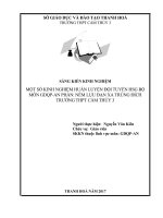 Một số kinh nghiệm huấn luyện đội tuyển HSG bộ môn GDQP AN phần ném lựu đạn xa trúng đích  trường THPT cẩm thủy 3 