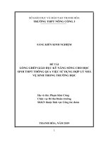LỒNG GHÉP GIÁO dục kỹ NĂNG SỐNG CHO học SINH THPT THÔNG QUA VIỆC sử DỤNG hợp lý NHÀ vệ SINH TRONG TRƯỜNG học 
