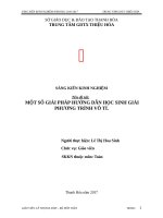 Một số phương pháp hướng dẫn học sinh giải phương trình vô tỉ 