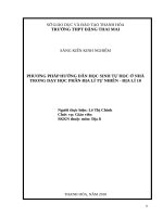 MỘT số PHƯƠNG PHÁP HƯỚNG dẫn học SINH tự học ở NHÀ TRONG dạy học PHẦN địa lí tự NHIÊN   lớp 10  
