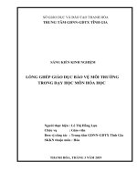 Lồng ghép giáo dục bảo vệ môi trường trong dạy học môn hóa học 