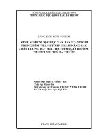Kinh nghiệm dạy học văn bản cảm nghĩ trong đêm thanh tĩnh  nhằm nâng cao chất lượng dạy học thơ đường ở trường THCS dân tộc nội trú bá thước 