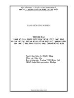 Một số giải pháp giúp học sinh lớp 7 học tốt hơn chương trình bảng tính điện tử trong môn tin học ở trường trung học cơ sở đông hải 