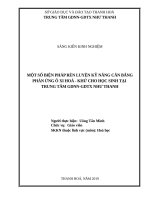 Một số biện pháp rèn luyện kỹ năng cân bằng phản ứng oxi hoá   khử cho HS tại TTGDNN GDTX như thanh 