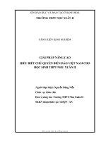 Giải pháp nâng cao hiểu biết chủ quyền biển đảo việt nam cho học sinh THPT như xuân 2 