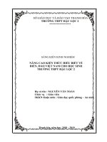 Nâng cao kiến thức hiểu biết về biển, đảo cho học sinh trường THPT hậu lộc 2 