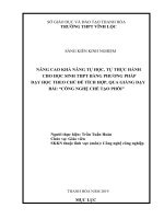 Nâng cao khả năng tự học, tự thực hành cho học sinh THPT bằng phương pháp dạy học theo chủ đề tích hợp qua giảng dạy bà công nghệ chế tạo phôi 