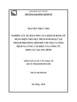 Nghiên cứu sự hài lòng của khách hàng sử dụng ñiện mục ñích sinh hoạt tại thành phố ðồng hới ñối với chất lượng dịch vụ cung cấp ñiện của công ty ðiện lực quảng bình 