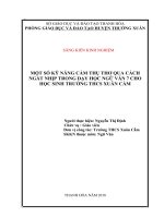 Một số kĩ năng cảm thụ thơ qua cách ngắt nhịp trong dạy học ngữ văn 7 cho học sinh trường THCS xuân cẩm 