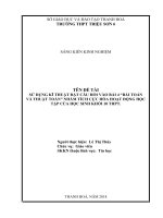 SỬ DỤNG kĩ THUẬT đặt câu hỏi vào bài 4 bài TOÁN và THUẬT TOÁN NHẰM TÍCH cực hóa HOẠT ĐỘNG học tập của học SINH KHỐI 10 THPT 