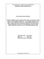 Một số kinh nghiệm lồng ghép kiến thức giáo dục giới tính – sức khỏe sinh sản – sức khỏe tình dục ở một số bài trong chương trình sinh học 1 