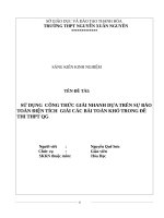Sử dụng công thức giải nhanh dựa trên sự bảo toàn điện tích để giải các bài toán khó trong đề thi THPT QG” 