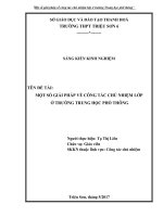 Một số giải pháp về công tác chủ nhiệm lớp ở trường trung học phổ thông 