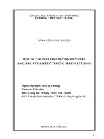 Một số giải pháp giáo dục đạo đức cho học sinh nữ cá biệt ở trường THPT như thanh 