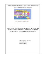 Applying five minute warm up activities in teaching lessons 1  getting started (unit 1   unit 5), new english textbook 11 