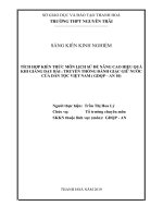 Tích hợp kiến thức môn lịch sử để nâng cao hiệu quả trong giảng dạy bài truyền thống đánh giặc giữ nước của dân tộc việt nam 