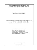 Giải pháp hạn chế tình trạng nghiện game online ở học sinh lớp chủ nhiệm 