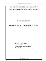 Improving the way to pronounce english vowel sounds 