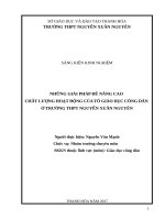 Những giải pháp để nâng cao chất lượng hoạt động của tổ giáo dục công dân ở trường THPT nguyễn xuân nguyên 
