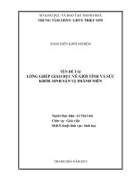 Lồng ghép giáo dục về giới tính và sức khỏe sinh sản vị thành niên 