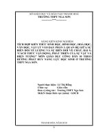 Tích hợp kiến thức sinh học, hình học, hoá học, văn học, vật lý vào dạy phần 3  quan hệ giữa sự biến đổi về lượng và sự biến đổi về chất, 