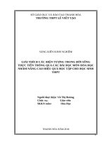 Giải thích các hiện tượng trong đời sống thực tiễn thông qua các bài học môn hóa học nhằm nâng cao hiệu quả học tập cho học sinh THPT 
