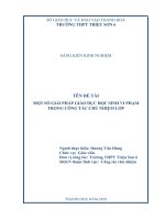 MỘT số GIẢI PHÁP GIÁO dục học SINH VI PHẠM TRONG CÔNG tác CHỦ NHIỆM lớp 