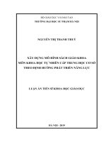 Xây dựng mô hình sách giáo khoa môn Khoa học tự nhiên ở cấp Trung học cơ sở theo định hướng phát triển năng lực