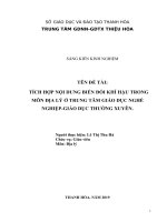 TÍCH hợp nội DUNG BIẾN đổi KHÍ hậu TRONG môn địa lý ở TRUNG tâm GIÁO dục NGHỀ NGHIỆP GIÁO dục THƯỜNG XUYÊN 