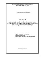 Một số biện pháp nhằm nâng cao chất lượng công tác chủ nhiệm lớp 12 ở trường THPT lê lợi 
