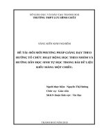 Đổi mới phương pháp giảng dạy theo hướng tổ chức hoạt động học theo nhóm và hướng dẫn học sinh tự học trong bài dữ liệu kiểu mảng một chiều 