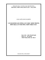 Cách đánh giá năng lực học sinh trong môn địa lí ở trường THPT hiện nay 