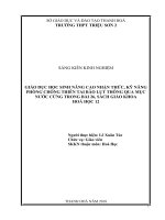 Giáo dục học sinh nâng cao nhận thức, kỹ năng phòng chống thiên tai bão lụt thông qua mục nước cứng bài 26, sách giáo khoa hoá học 12 
