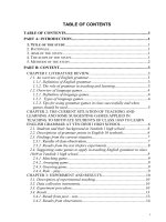 Using some games to motivate the students of class 10a9 to learn english grammar at yendinh 1 high school 