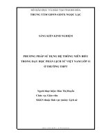 Phương pháp sử dụng hệ thống niên biểu trong dạy học phần lịch sử việt nam lớp 11 ở trường trung học phổ thông 