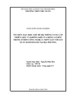 Tổ chức dạy học chủ đề hệ thống cung cấp nhiên liệu và không khí của động cơ đốt trong ở môn công nghệ 11 THPT gắn với sản xuất, kinh doanh tại địa phương 