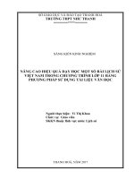 Nâng cao hiệu quả dạy học một số bài lịch sử việt nam trong chương trình lớp 11 bằng phương pháp sử dụng tài liệu văn học 