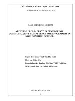 ApplyingRole play in developing communicative competence for 11th graders in nghi sơn high school 