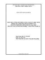 Phát huy tính chủ động, sáng tạo của hoc sinh thông qua nghiên cứu trường hợp điển hình trong dạy học phần II tạo lập doanh nghiệp   SGK công nghệ 10 
